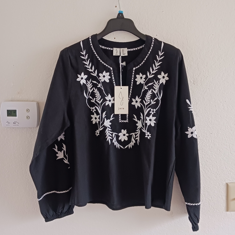 JOIE‎ Embroidered Floral Print Top